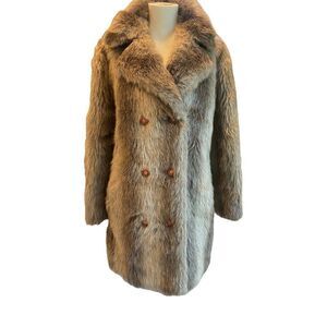 Vintage D'Espirit Exclusive Double Breasted Faux Fur Coat Womens S